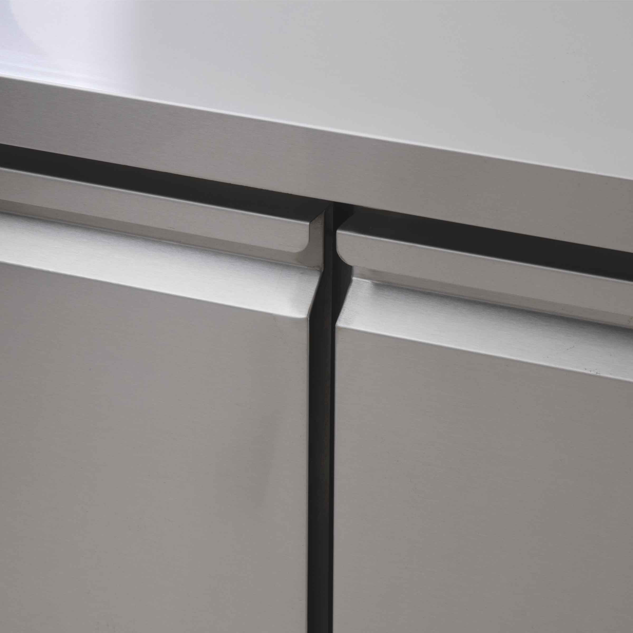 HCB Basic-line Koelwerkbank - 4 deuren - 223 cm - 230V - RVS - Afbeelding 3