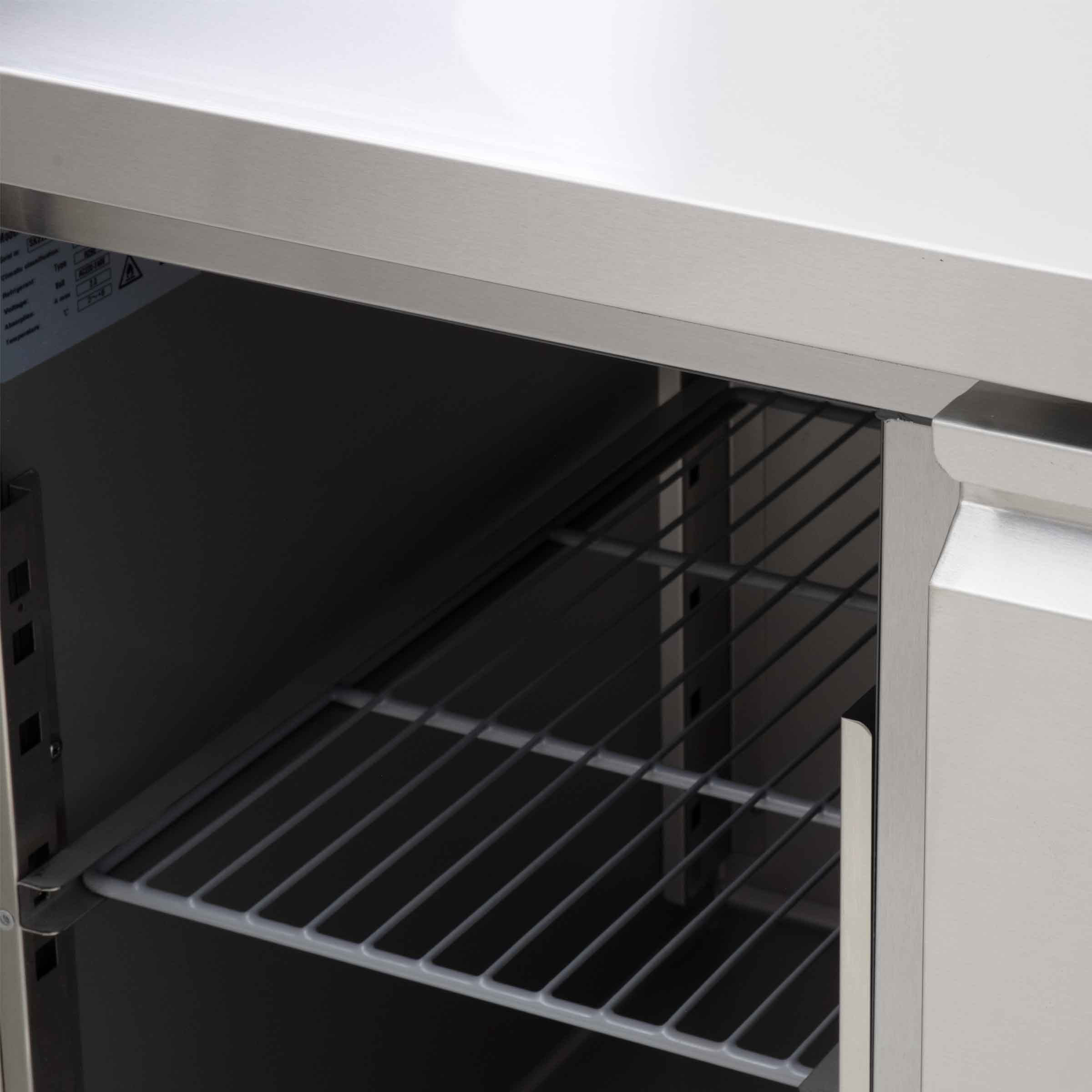 HCB Basic-line Koelwerkbank - 4 deuren - 223 cm - 230V - RVS - Afbeelding 4