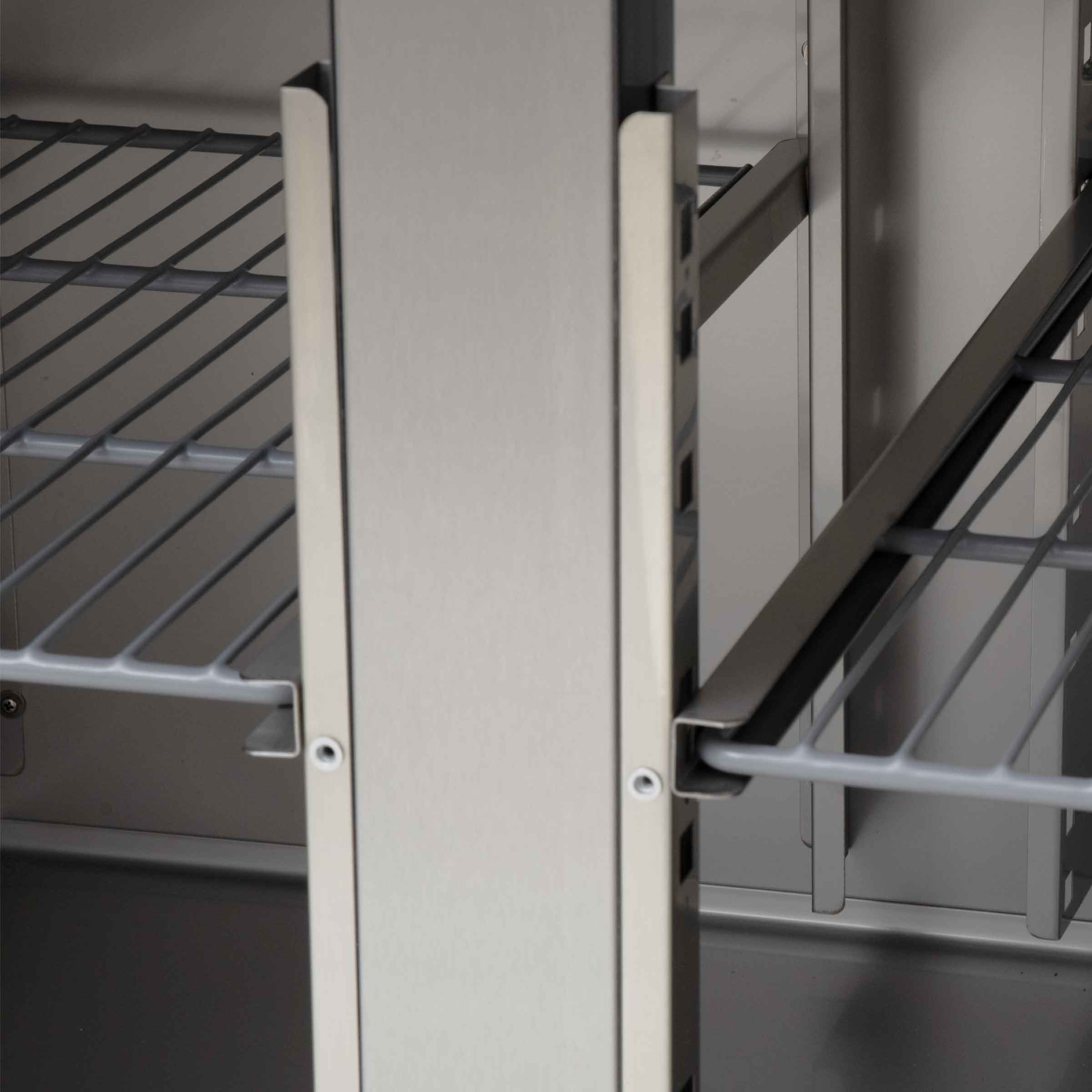 HCB Basic-line Koelwerkbank - 4 deuren - 223 cm - 230V - RVS - Afbeelding 5