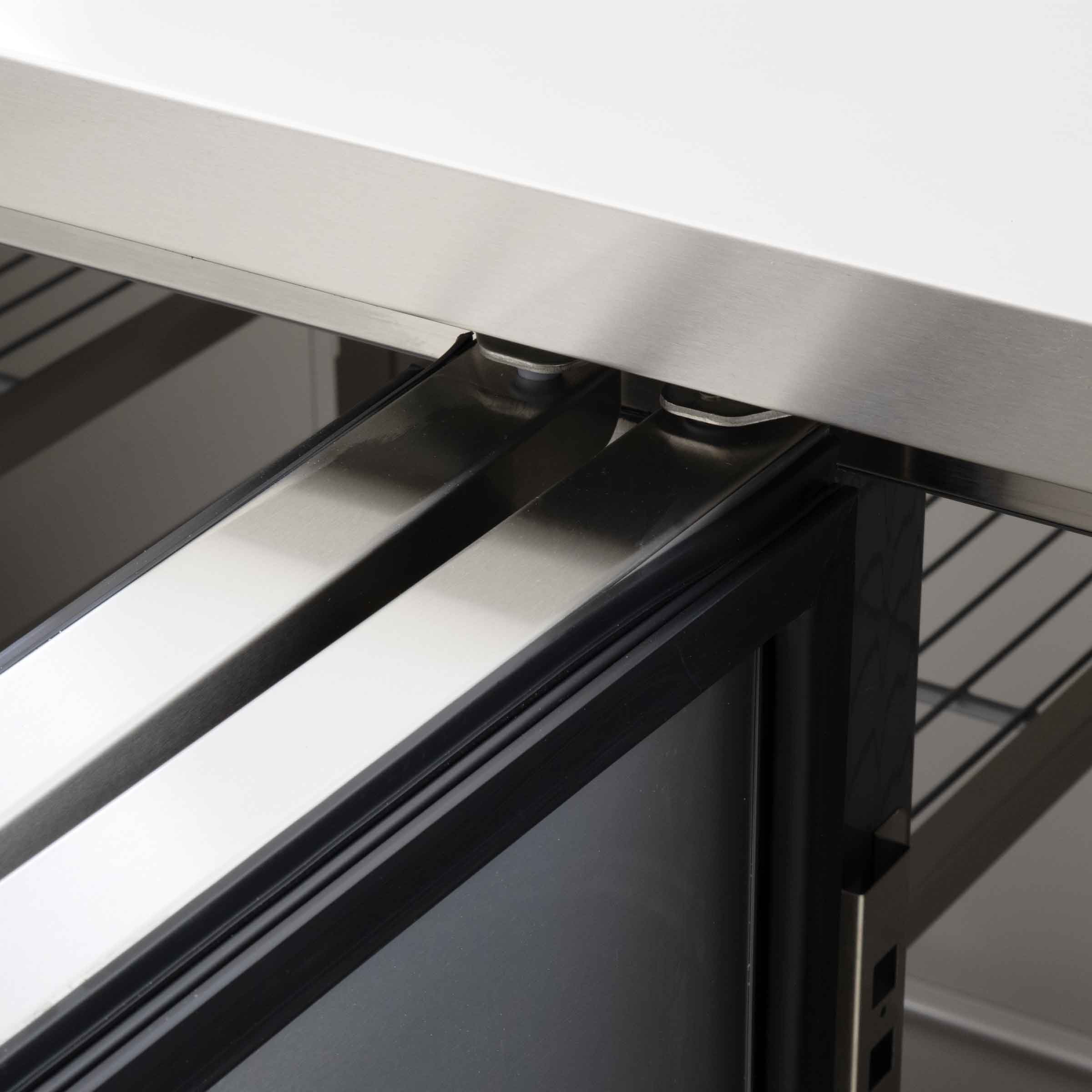 HCB Basic-line Koelwerkbank - 4 deuren - 223 cm - 230V - RVS - Afbeelding 8