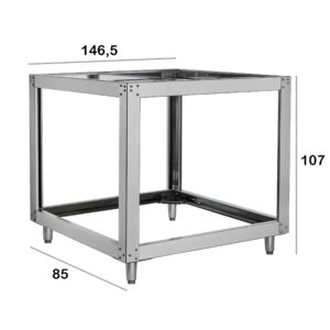 HCB onderstel voor pizzaoven - 146,5 x 85 x 107 cm - RVS