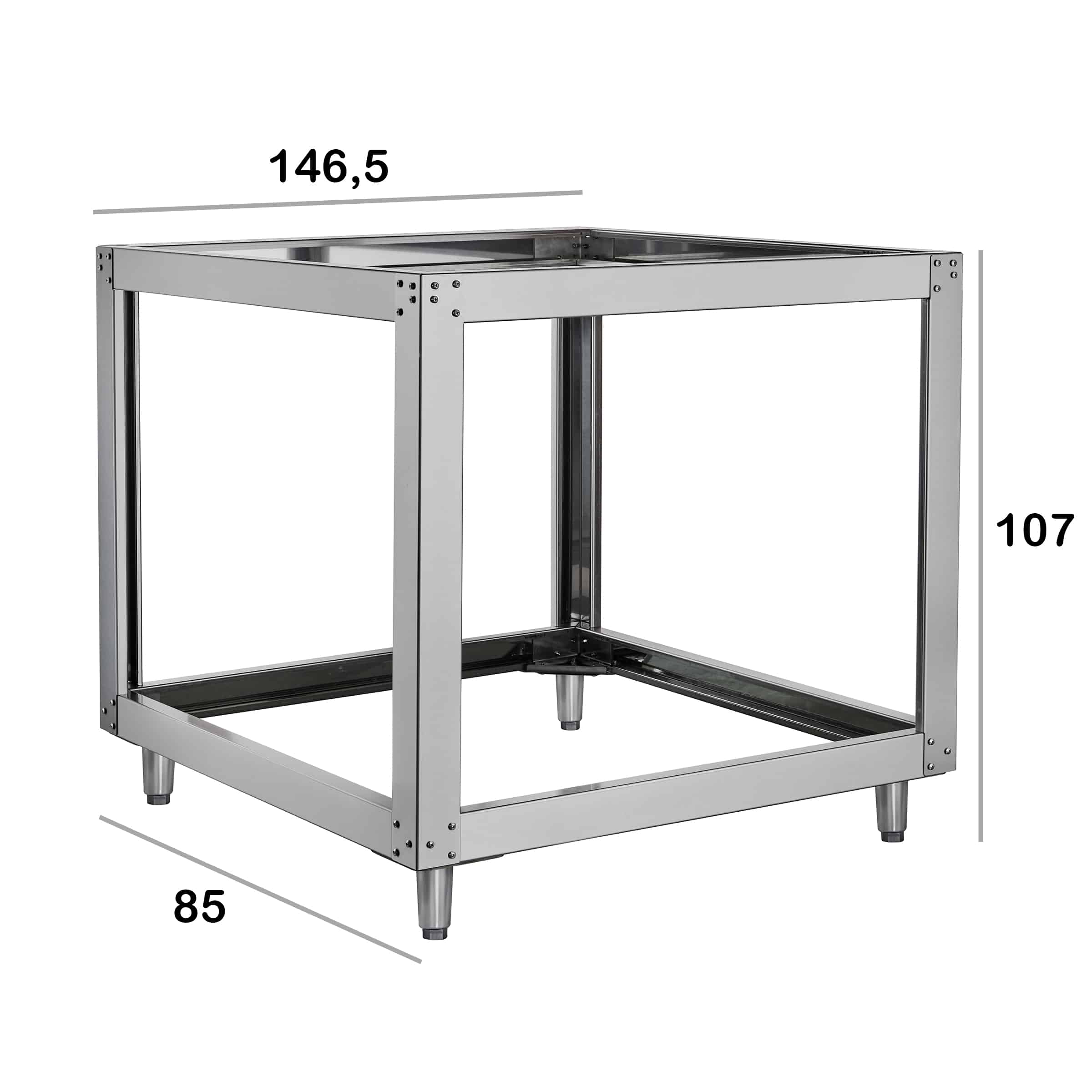 HCB onderstel voor pizzaoven - 146,5 x 85 x 107 cm - RVS