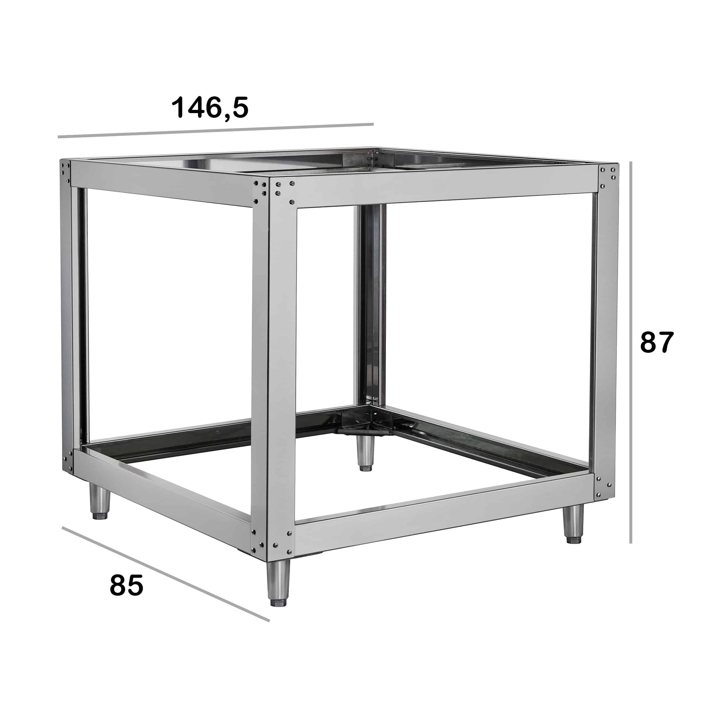 HCB onderstel voor pizzaoven - 146,5 x 85 x 87 cm - RVS
