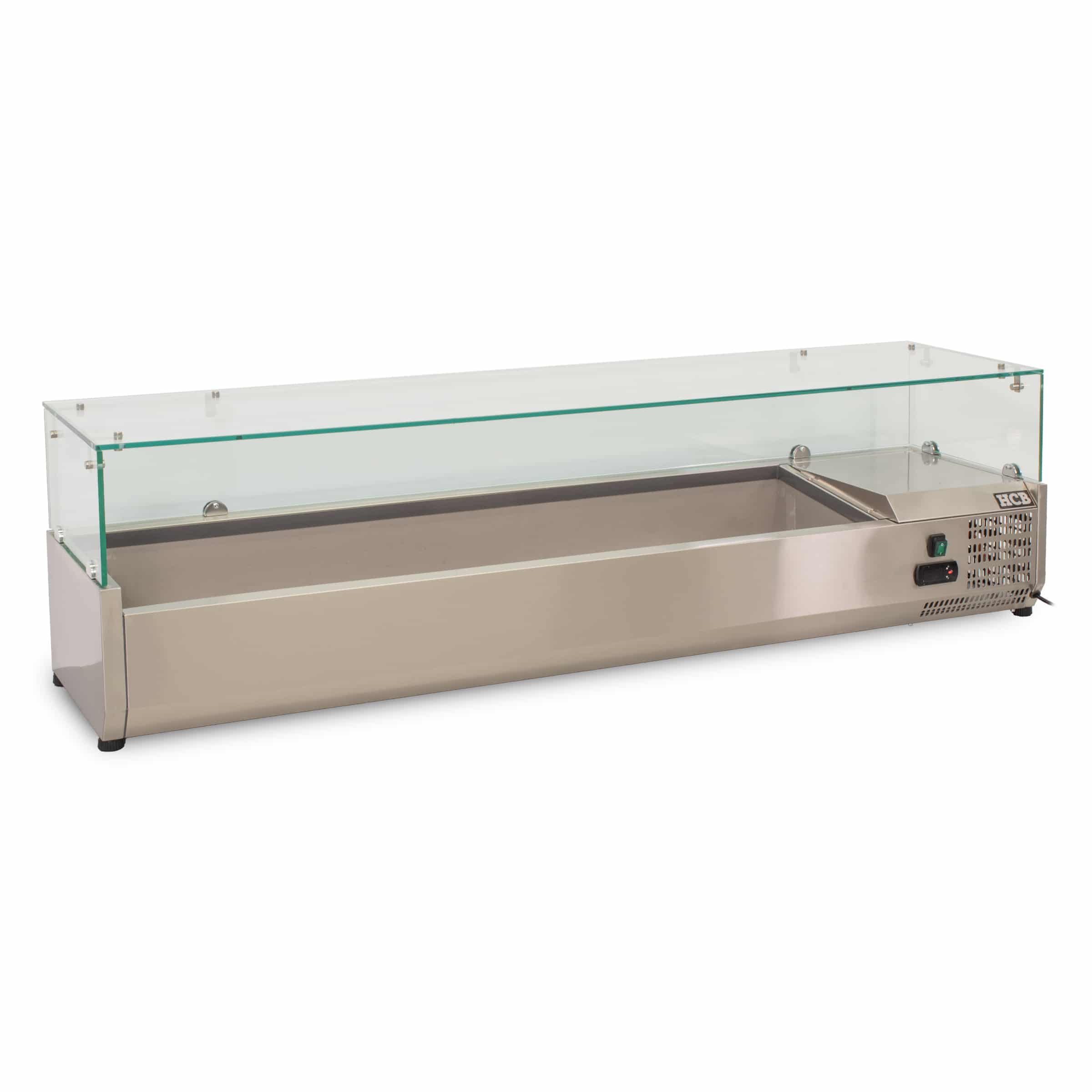 HCB Opzetkoelvitrine - Saladière met glas - 7 x 1/3 GN - 160 cm - RVS - Afbeelding 3