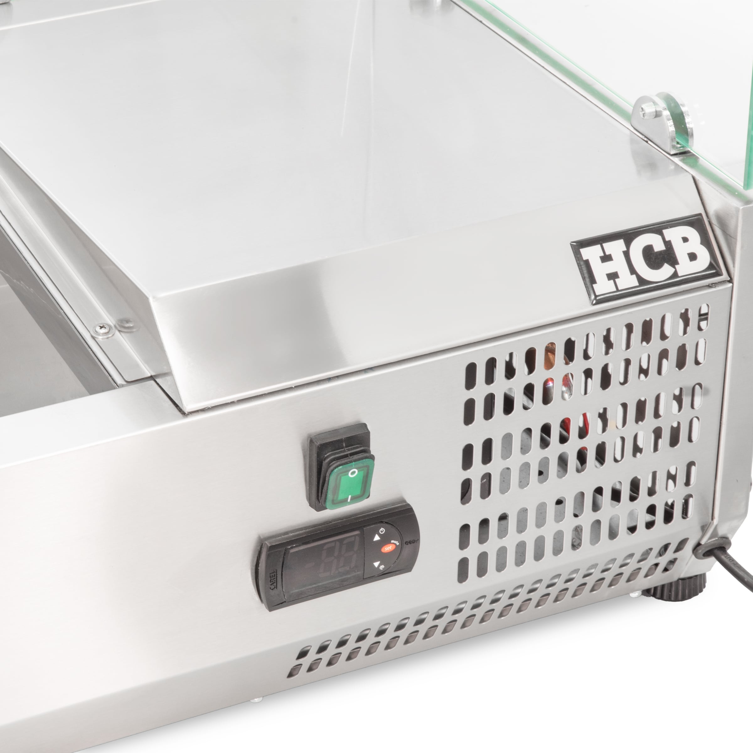 HCB Opzetkoelvitrine - Saladière met glas - 7 x 1/3 GN - 160 cm - RVS - Afbeelding 4