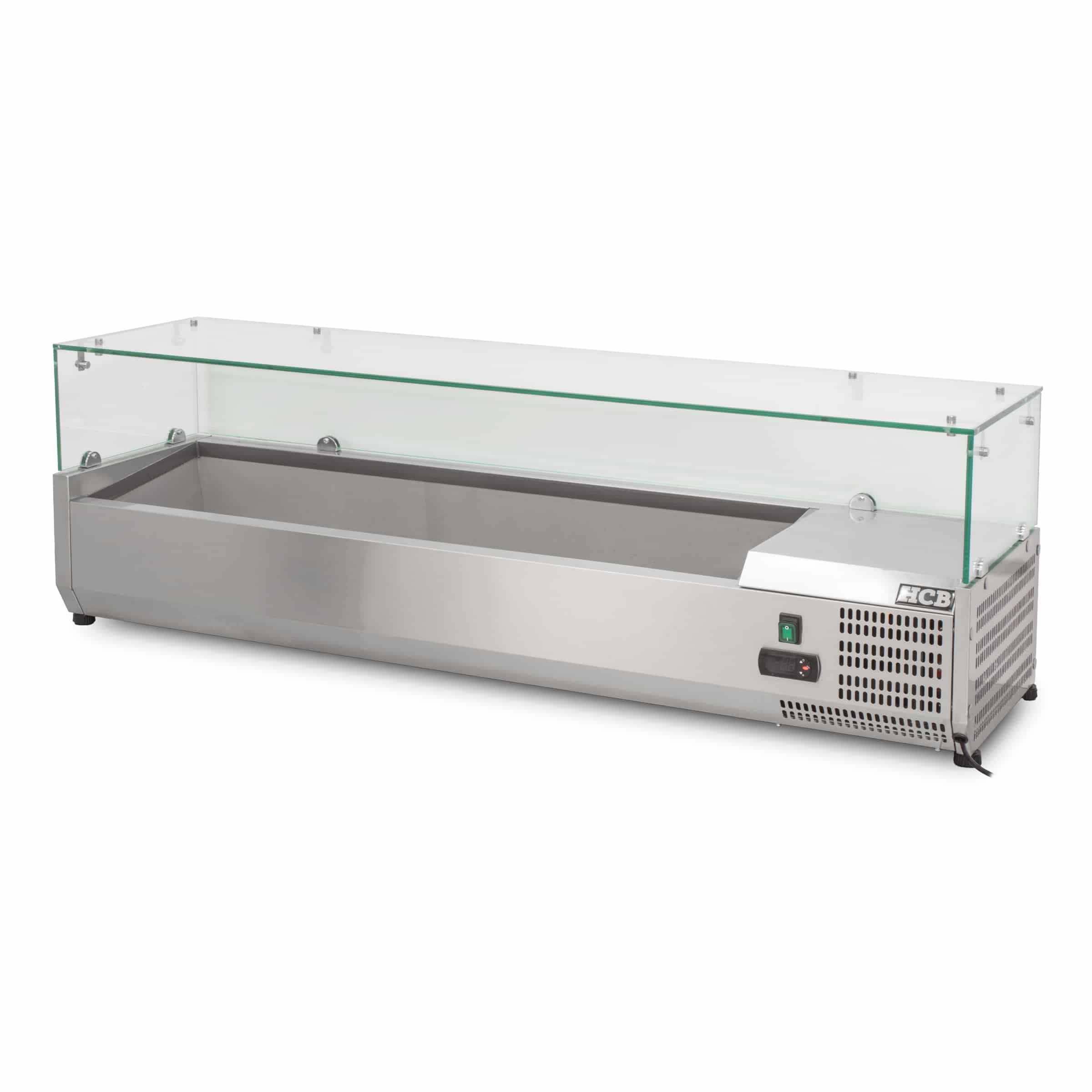 HCB Opzetkoelvitrine - Saladière met glas - 6 x 1/3 GN - 140 cm - RVS - Afbeelding 2