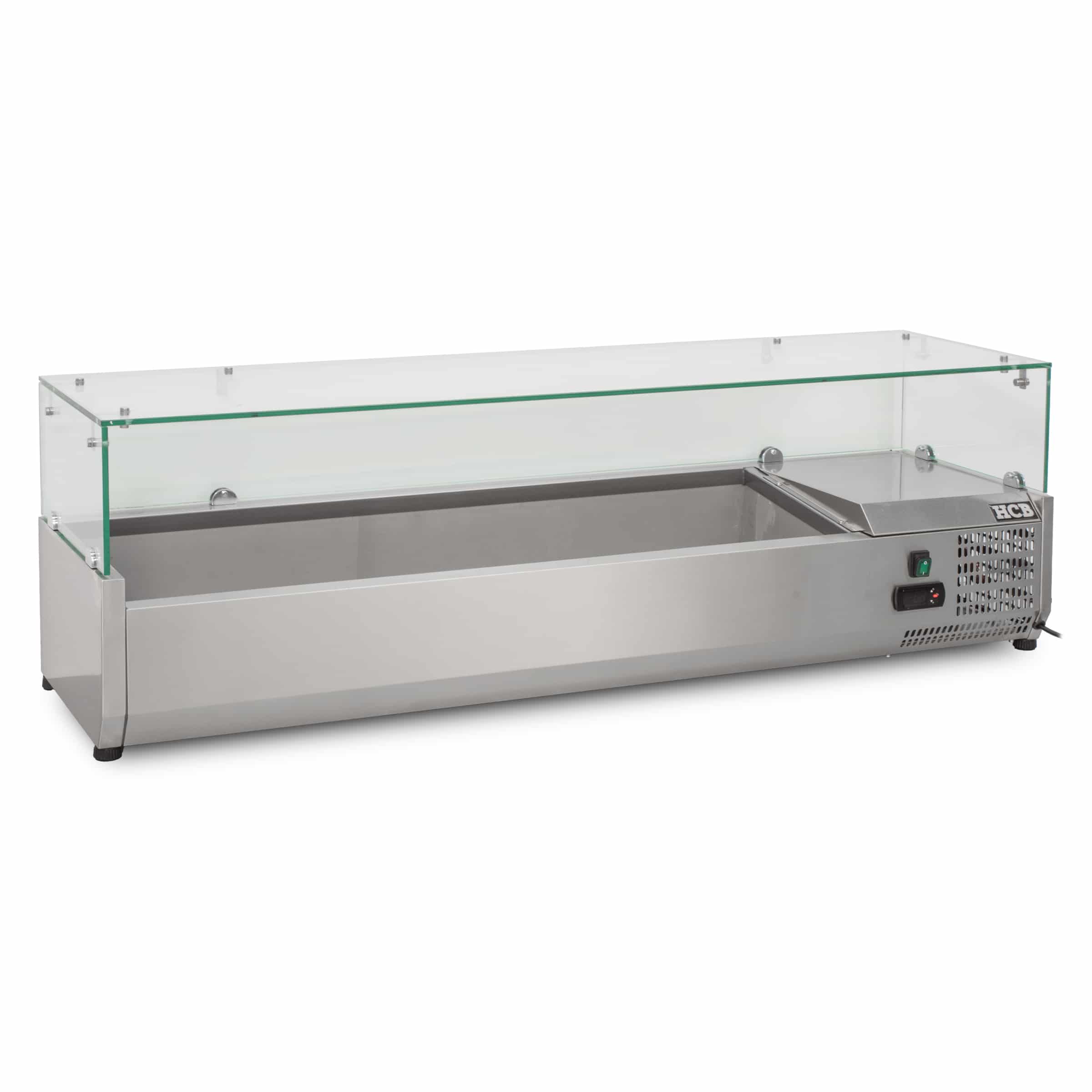 HCB Opzetkoelvitrine - Saladière met glas - 6 x 1/3 GN - 140 cm - RVS - Afbeelding 3