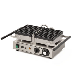 HCB Wafelijzer - Luikse wafels - kantelbaar - timer - 230V - RVS