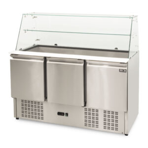 HCB Basic-line Saladette koelwerkbank - 3 deuren - 137 cm - 230V - RVS
