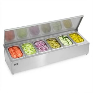 HCB Bakhouder - 6 x 1/6 GN - deksel - RVS