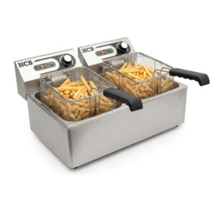 HCB Dubbele friteuse - 2 x 5,5 liter - 2 x 230V - RVS