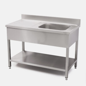 HCB Spoeltafel - enkele spoelbak - 120 x 60 cm - RVS