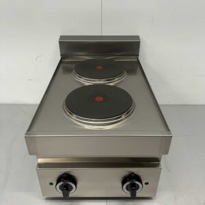 Stainless Steel HCB 2-Burner Electric Stove, 40 cm Cooktop, 400V, Commercial Use