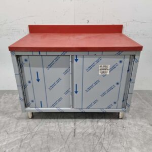 RVS Polyethylene PE Werkkast Kast Snijtafel 2 schuifdeuren 120 cm Horeca Slagerij