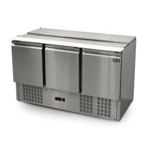 HCB Basic-line Saladette koelwerkbank - 3 deuren - 137 cm - 230V - RVS