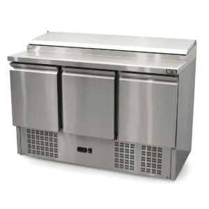 HCB Basic-line Saladette koelwerkbank - 3 deuren - 136,5 cm - 230V - RVS