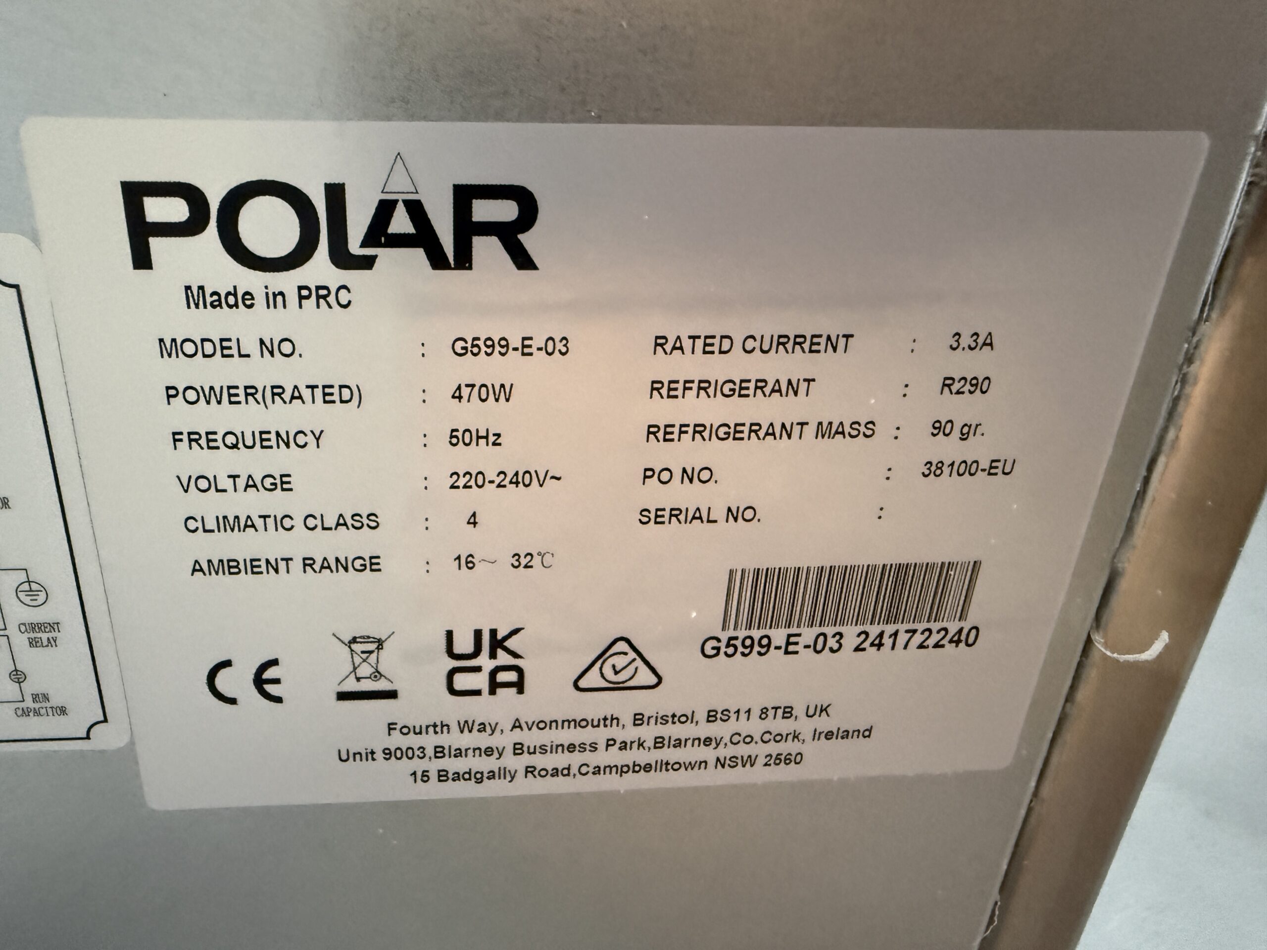Mesa frigorífica Polar G599 - 2 puertas - 136 cm - 230 V - acero inoxidable - Imagen 5