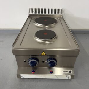 Roeder RVS 2 pits elektrisch fornuis kookplaat 40 cm 400V