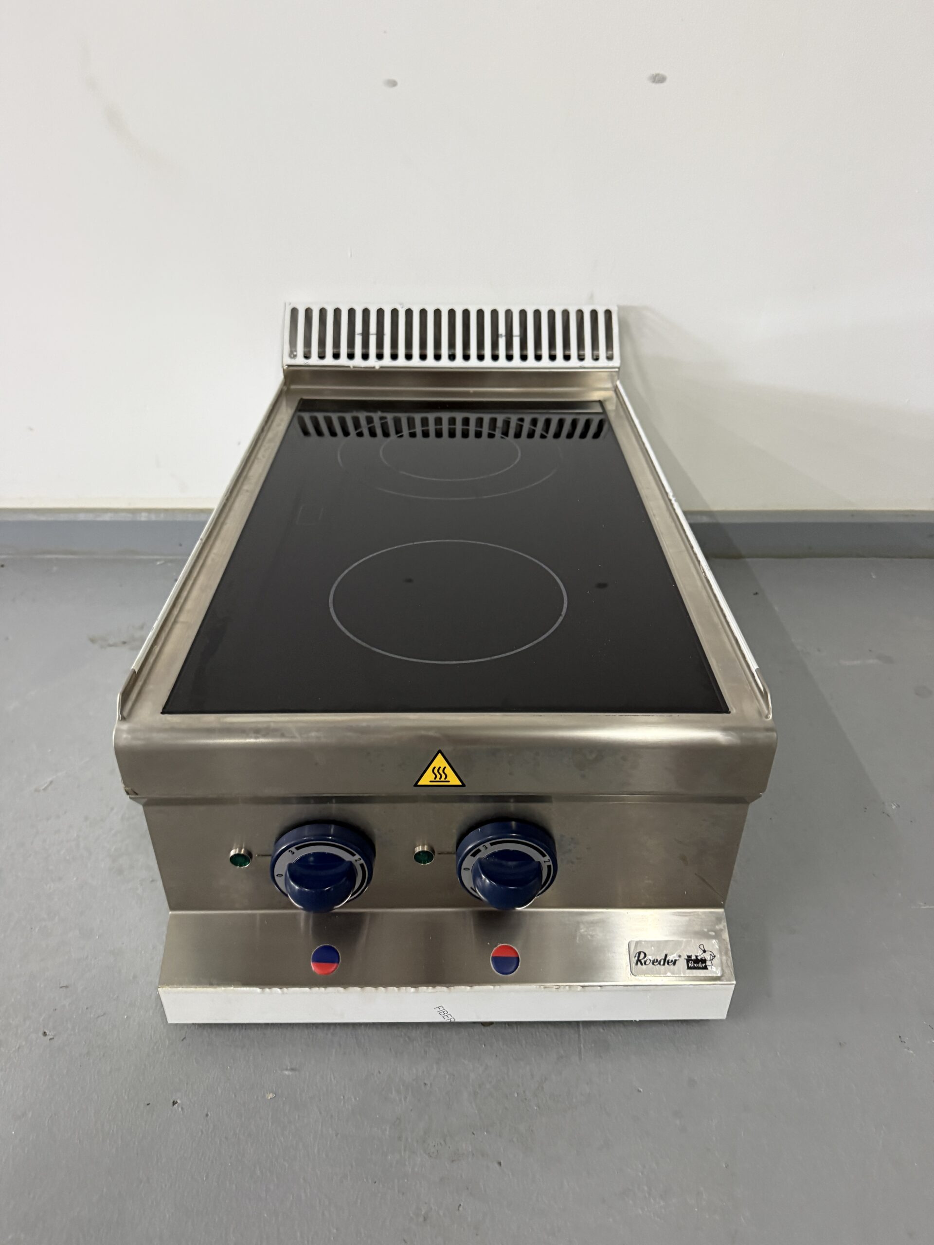Roeder RVS 2 pits keramische kookplaat 40 cm 400V