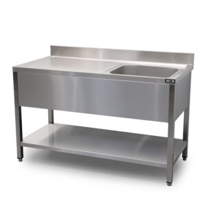 HCB Sink Table - single sink right - 140 cm - Stainless Steel