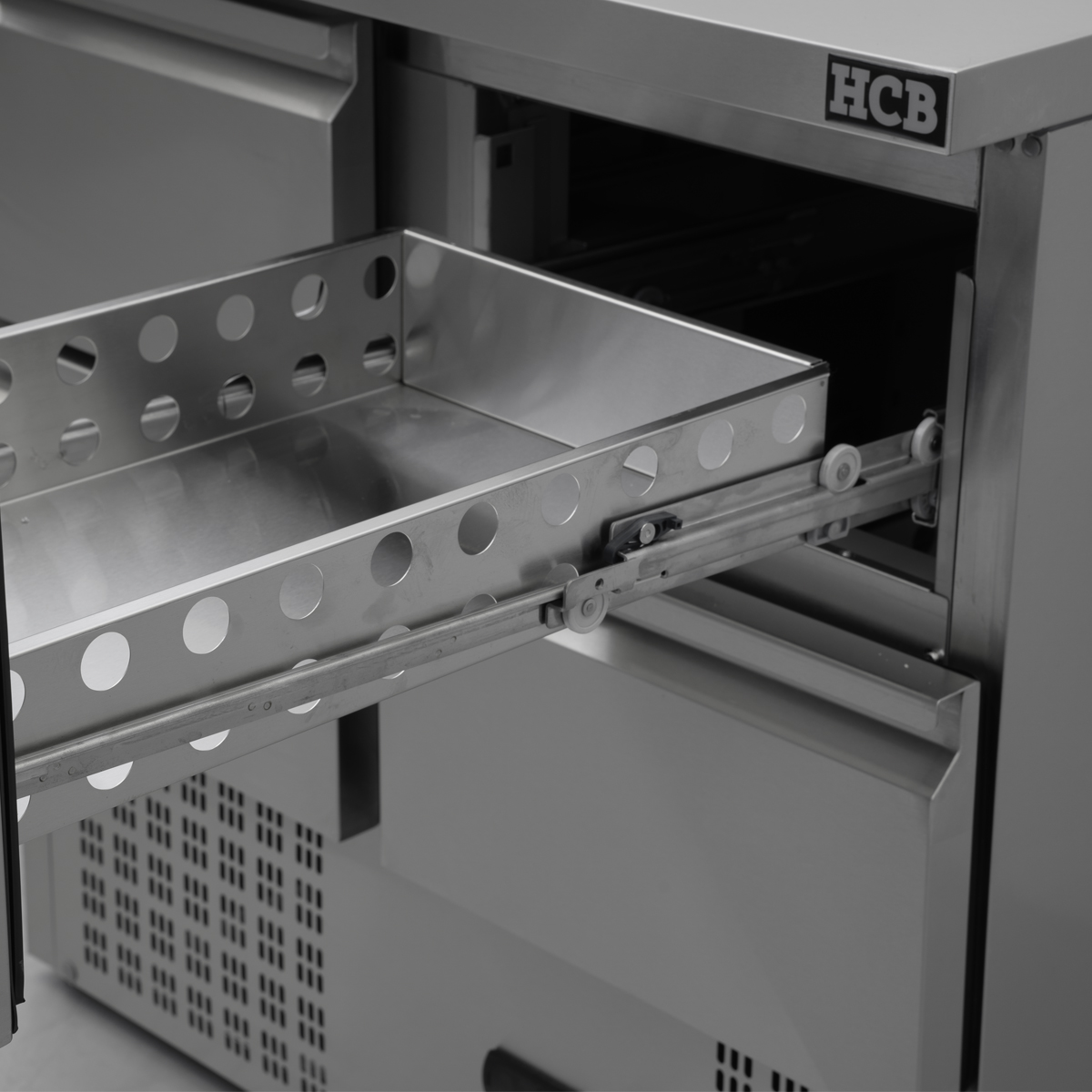HCB Basic-line Koelwerkbank - 4 lades - 90 cm - 230V - RVS - Afbeelding 10