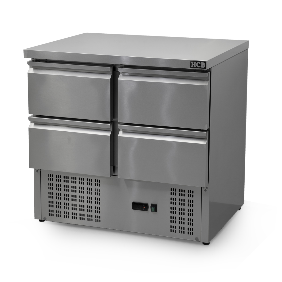 HCB Basic-line Koelwerkbank - 4 lades - 90 cm - 230V - RVS