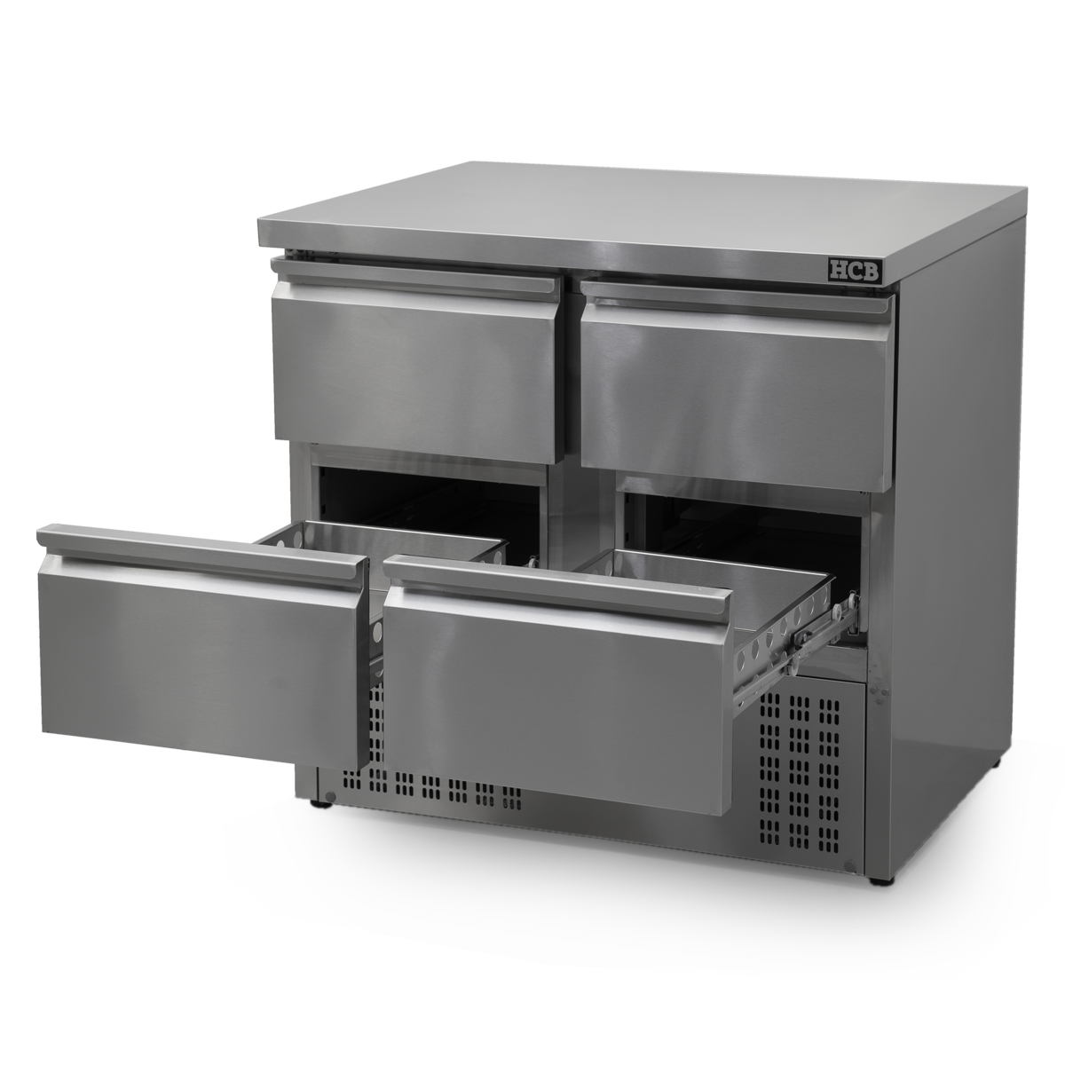 HCB Basic-line Koelwerkbank - 4 lades - 90 cm - 230V - RVS - Afbeelding 3