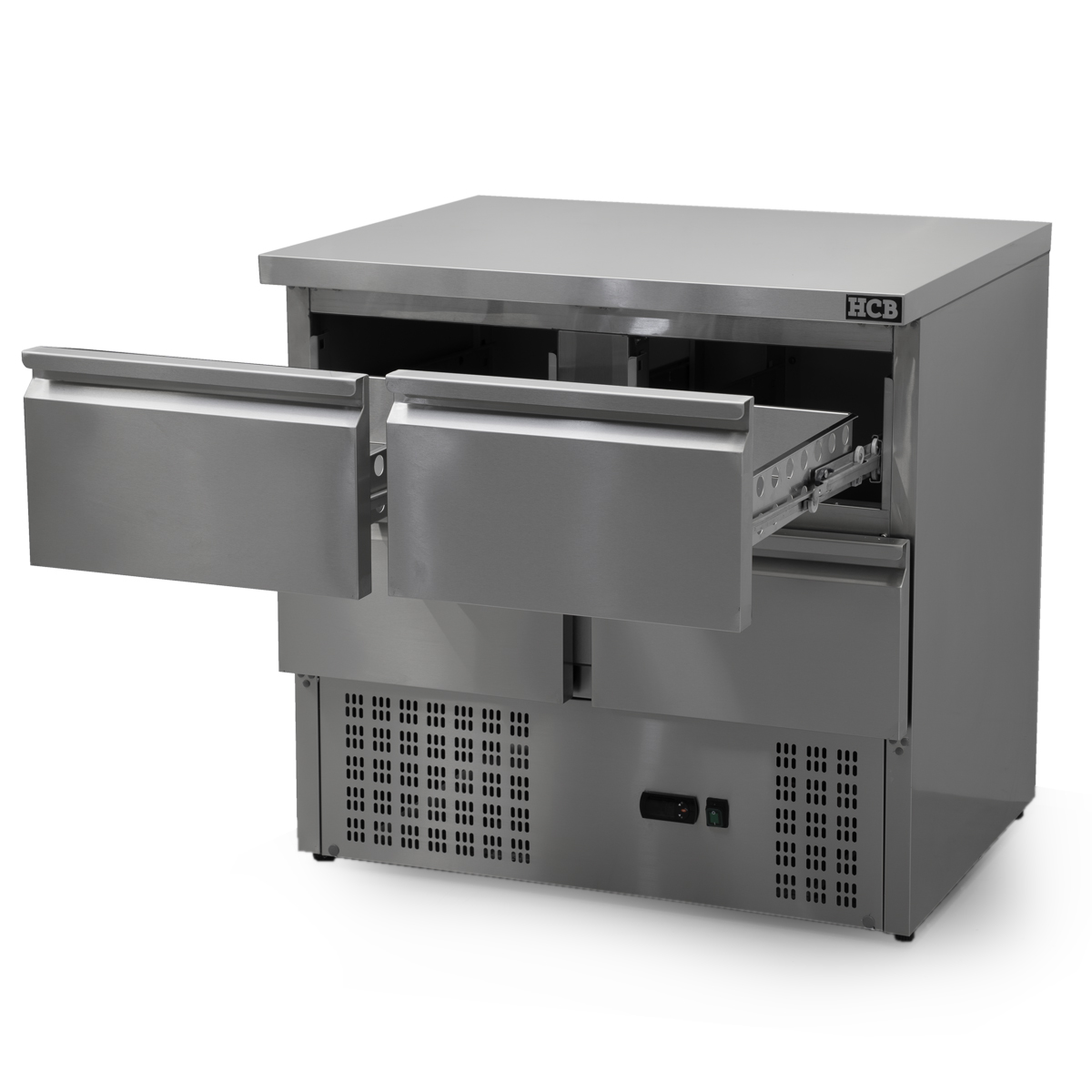 HCB Basic-line Koelwerkbank - 4 lades - 90 cm - 230V - RVS - Afbeelding 5
