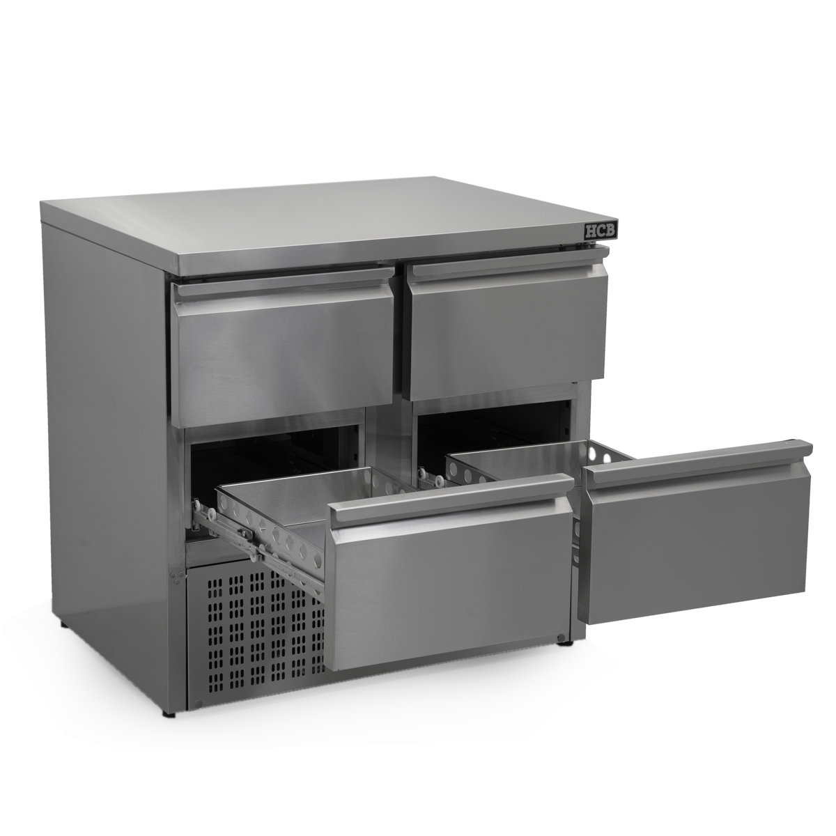 HCB Basic-line Koelwerkbank - 4 lades - 90 cm - 230V - RVS - Afbeelding 7