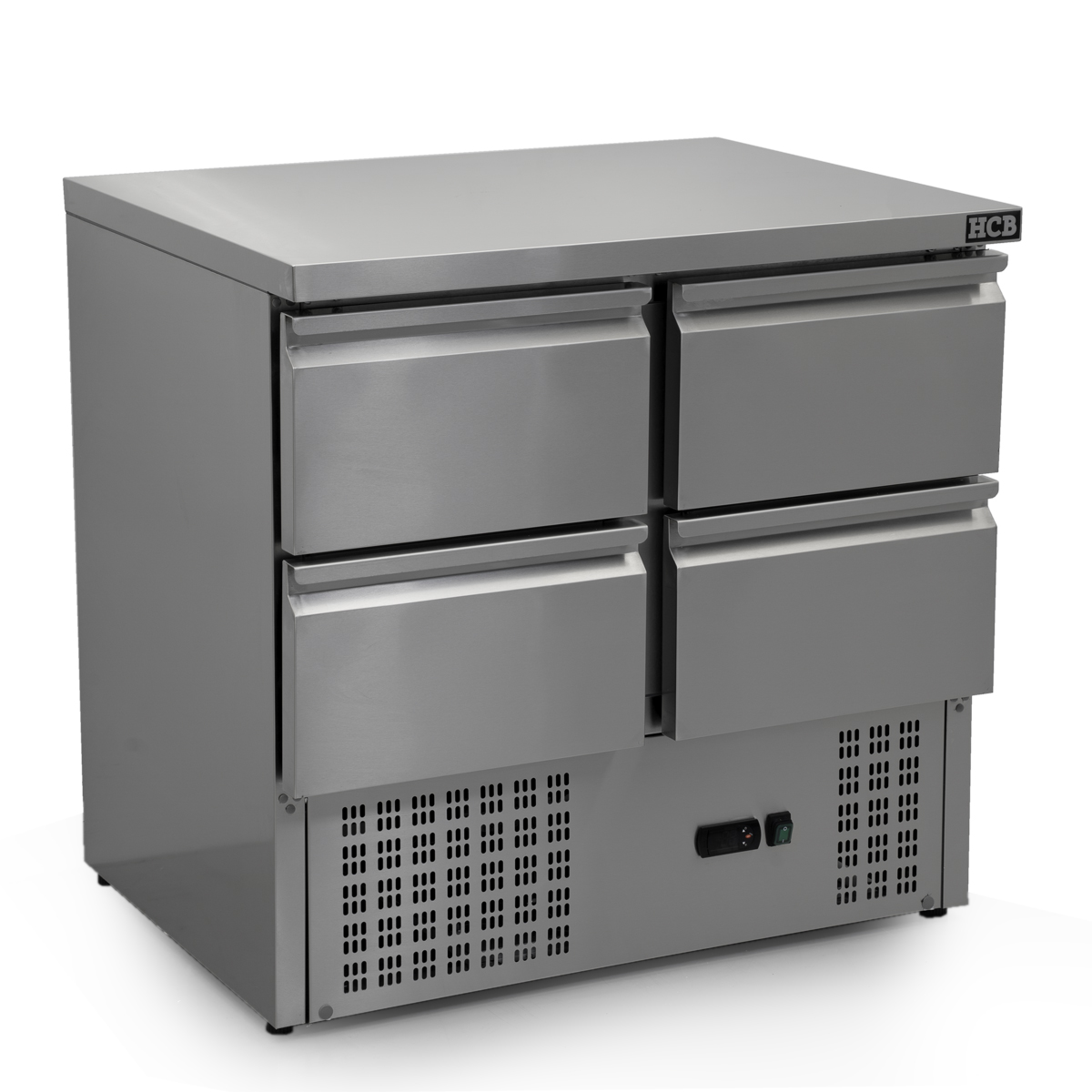 HCB Basic-line Koelwerkbank - 4 lades - 90 cm - 230V - RVS - Afbeelding 2