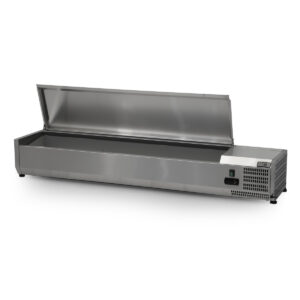 HCB Opzetkoelvitrine - Saladière met klep - 8 x 1/4 GN - 160 cm - RVS