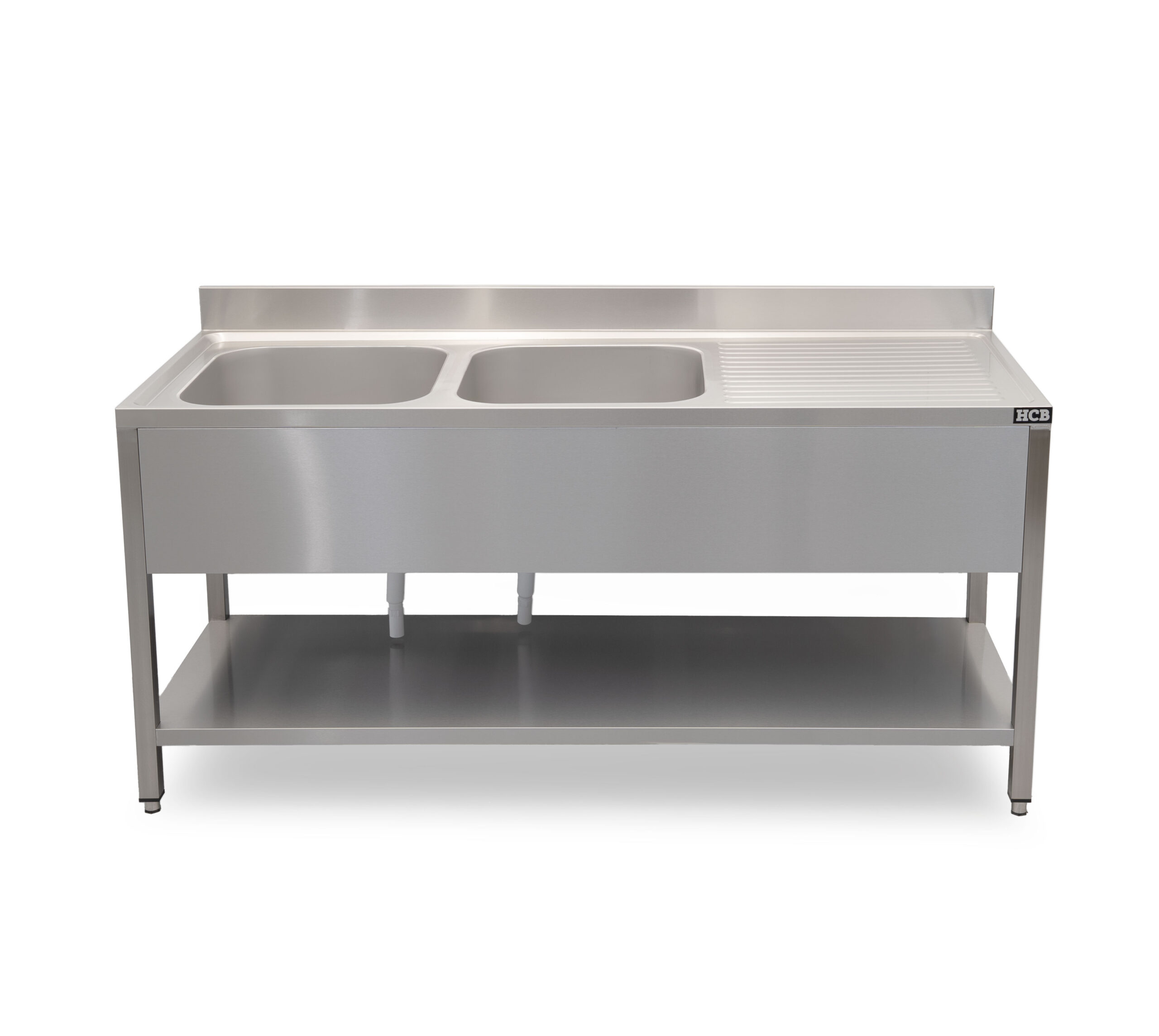 HCB Sink Unit - Double Sinks on the Left - 180 cm - Stainless Steel - Image 10