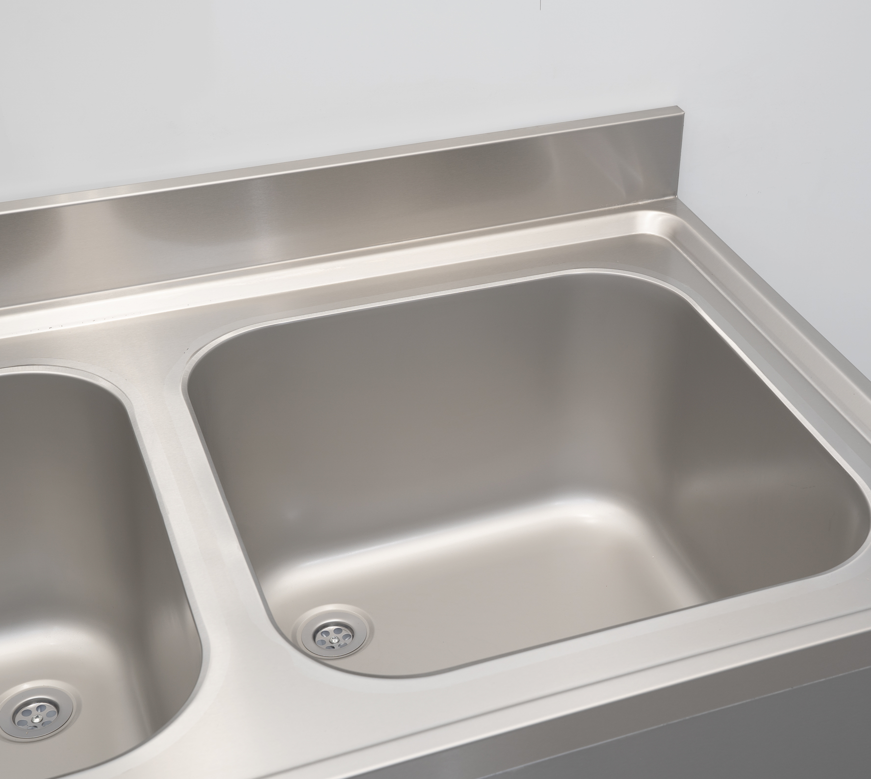HCB Sink Unit - Double Sinks on the Left - 180 cm - Stainless Steel - Image 6