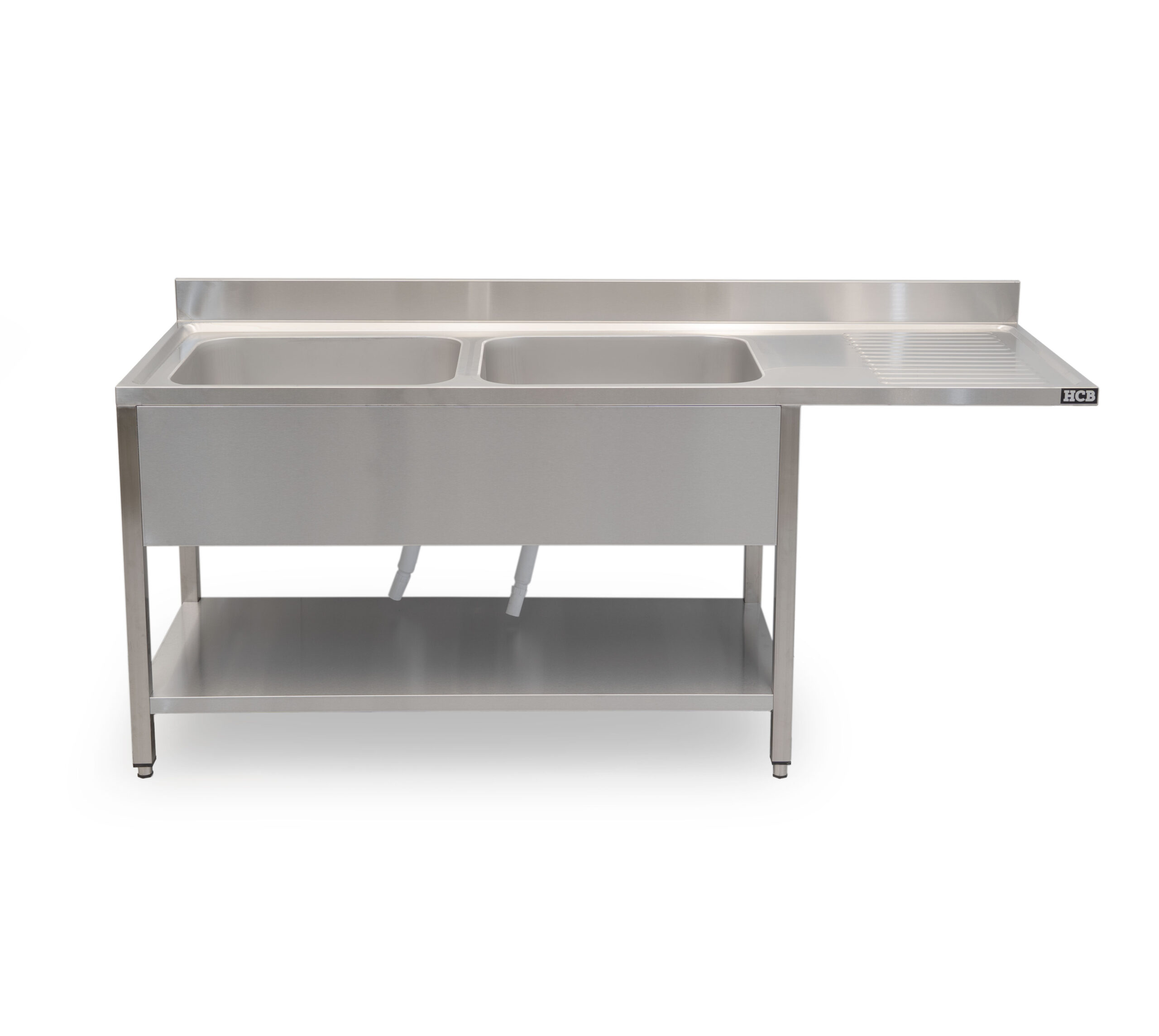 HCB Sink Unit - Double Sinks on the Left - 200 cm - Stainless Steel - Image 8