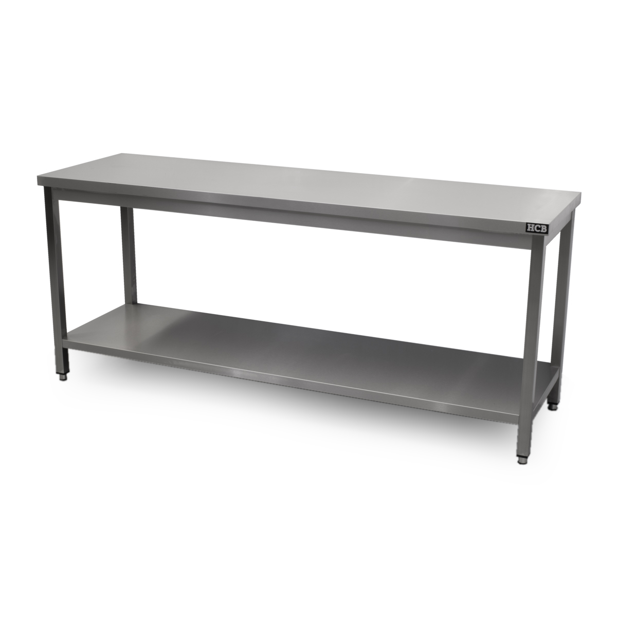 HCB Pro-line Work Table - with base - 200 x 60 x 85 cm - Stainless Steel