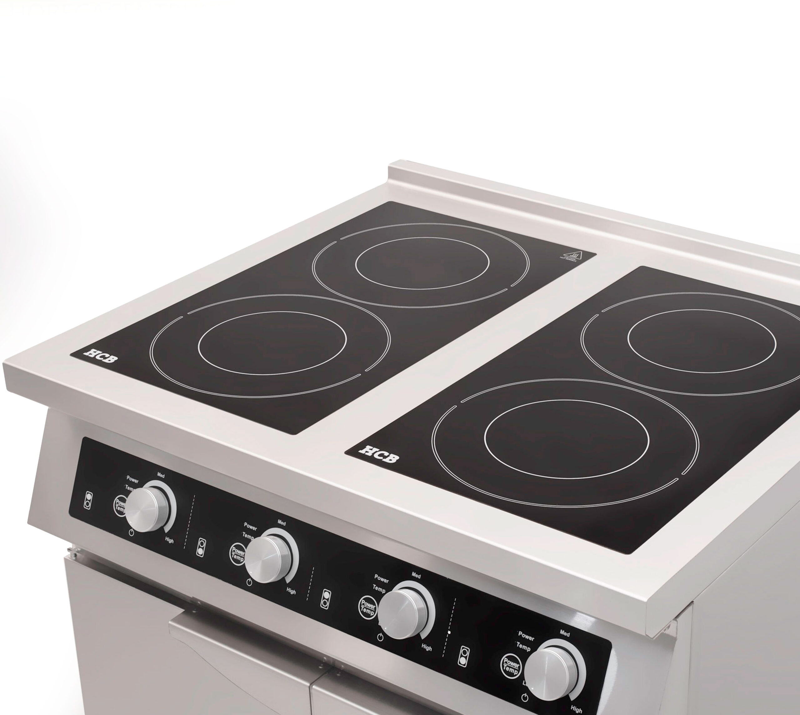 HCB Inductie fornuis - 4 pitten - 80 cm - 17 kW - 400V - RVS - Afbeelding 4