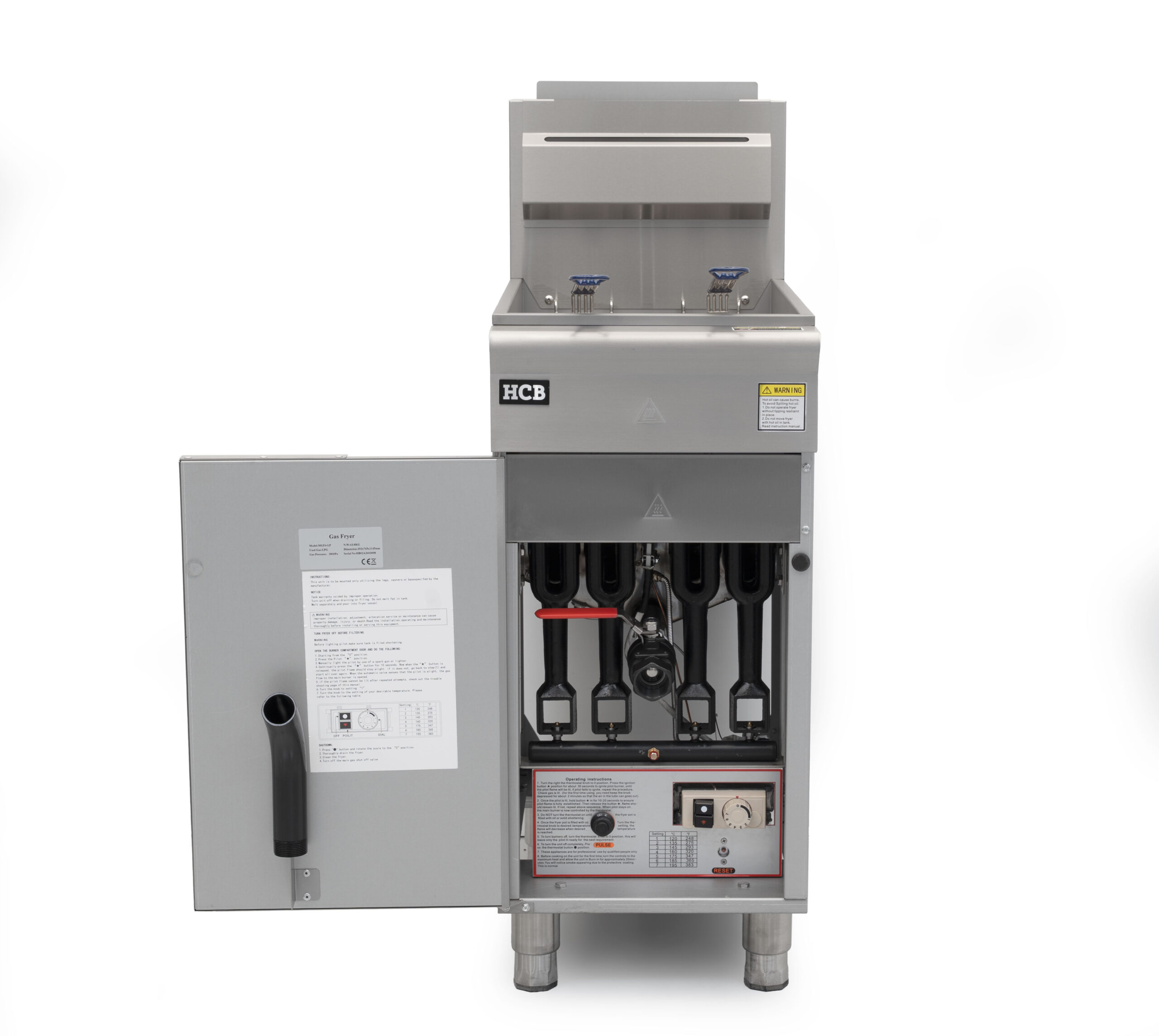 HCB Frituur - 23 liter - 4 branders - 35,2 kW - propaan - RVS - Afbeelding 7