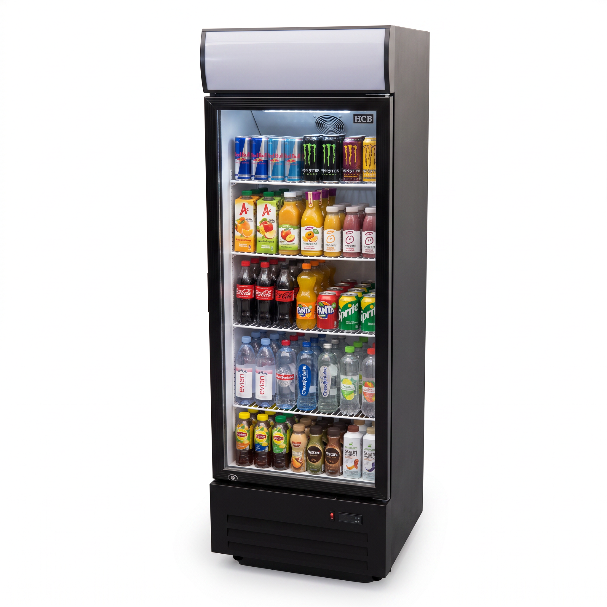 Nevera expositora HCB con panel publicitario - 289 litros - negra - 230V