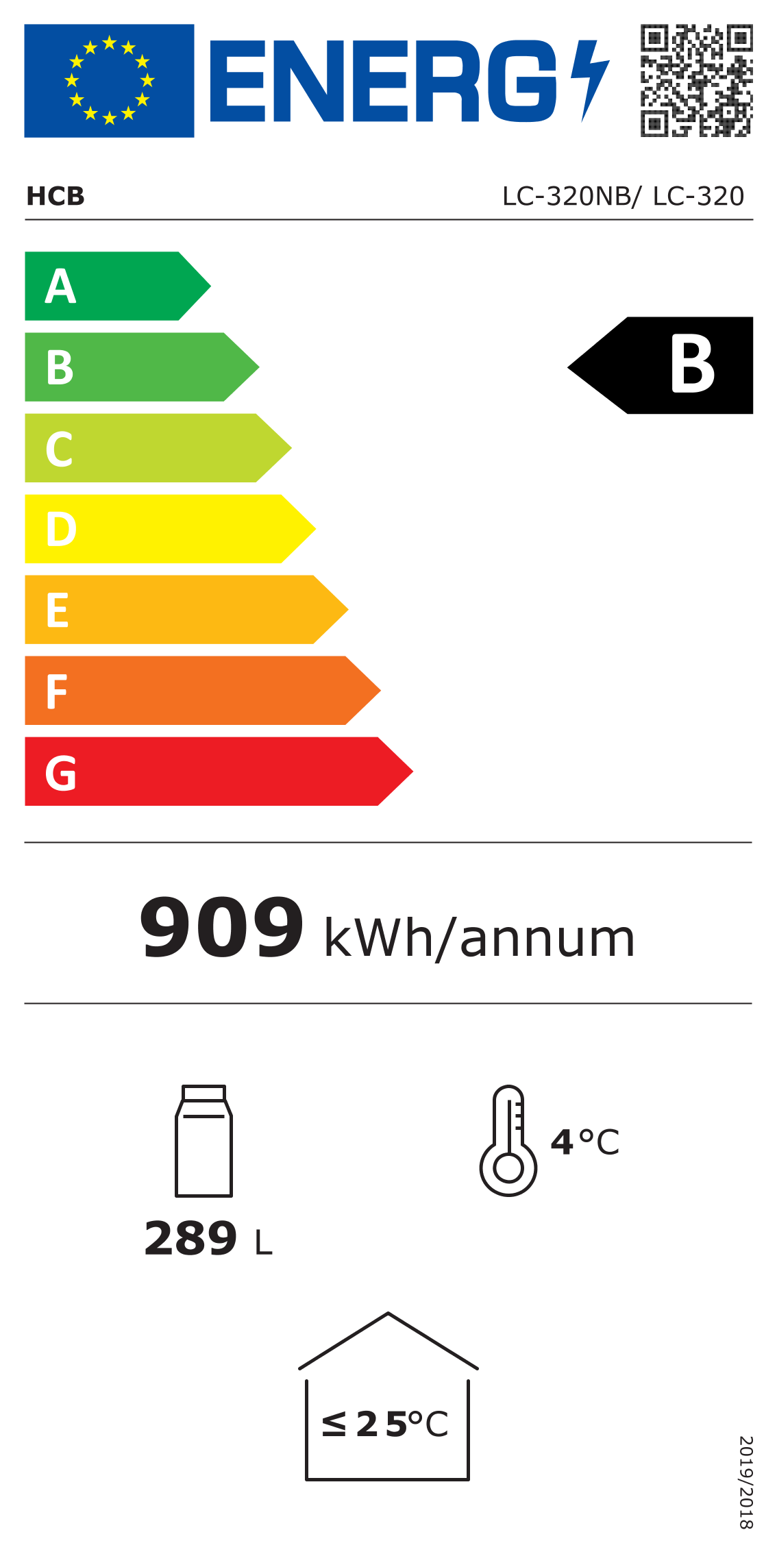 HCB Glasdeurkoeling - 289 liter - zwart - 230V - Afbeelding 9