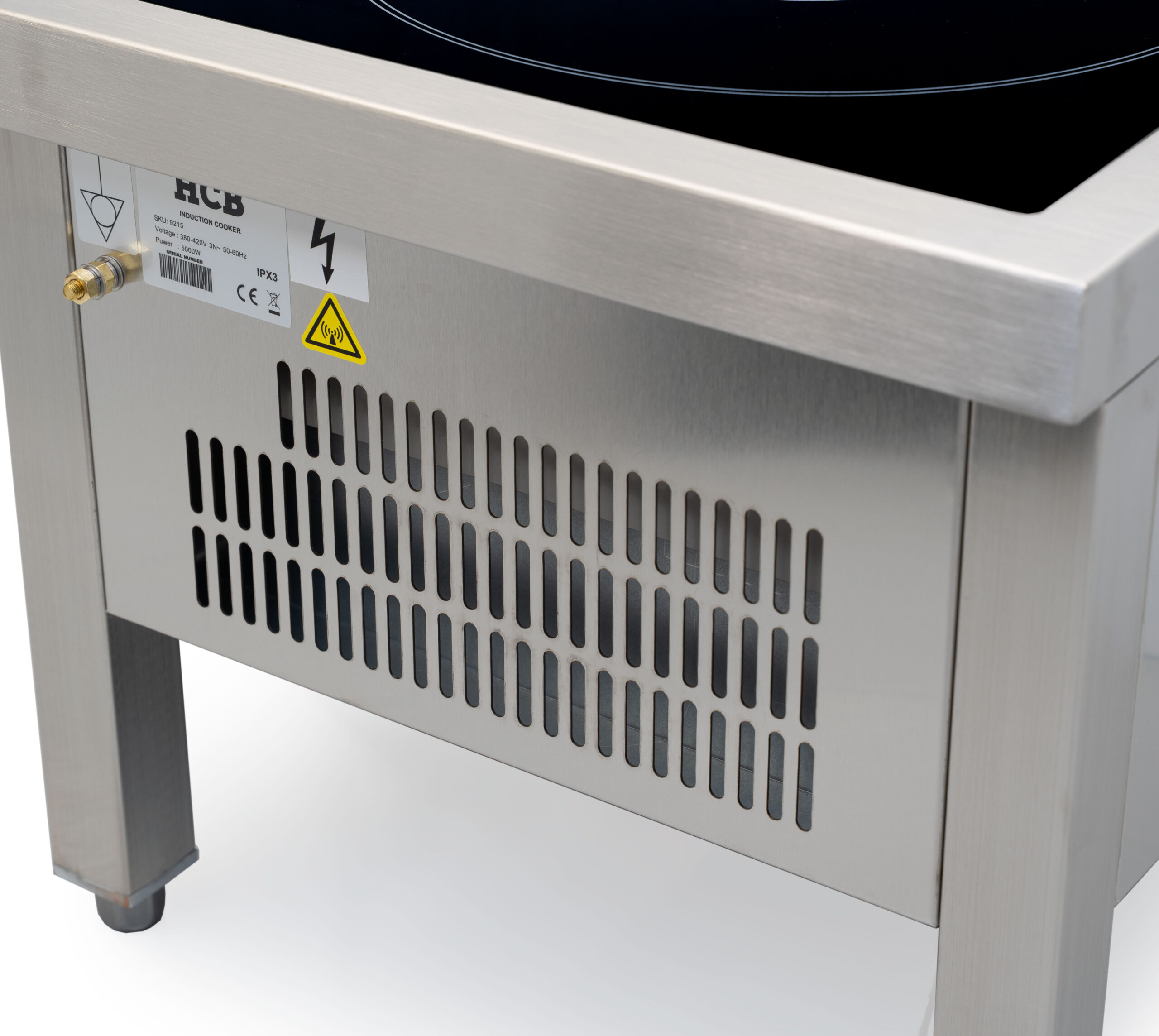 Placa de inducción HCB - Hokker - 40 x 40 cm - 5 kW - acero inoxidable - 400 V - Imagen 4
